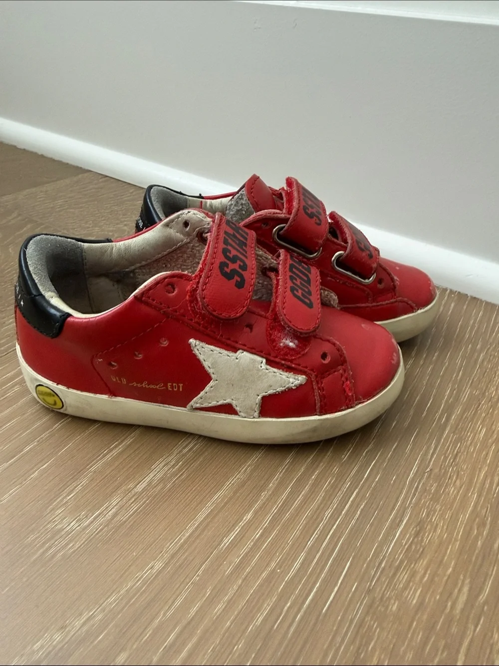Golden Goose Red Kids Velcro Sneakers